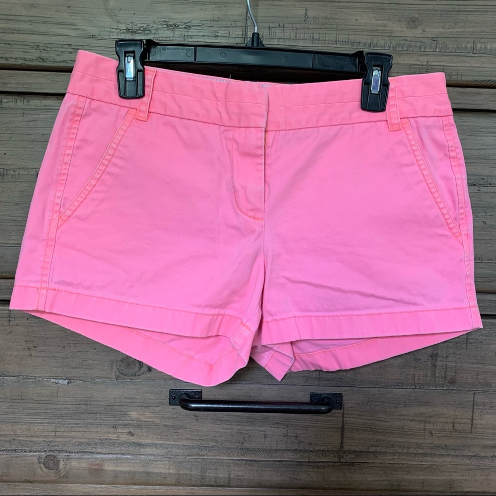 J. Crew Neon Pink Chino Shorts Size 4